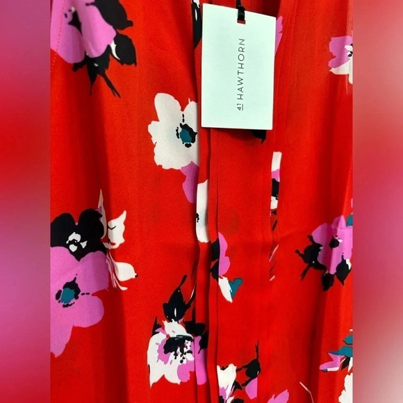 41 Hawthorn Red Floral Sleeveless Summer Top NWT - Picture 4 of 8